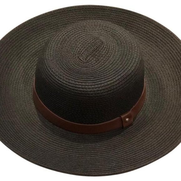 Sun 'n' Sand Accessories - Elegant Black Wide-Brim Hat